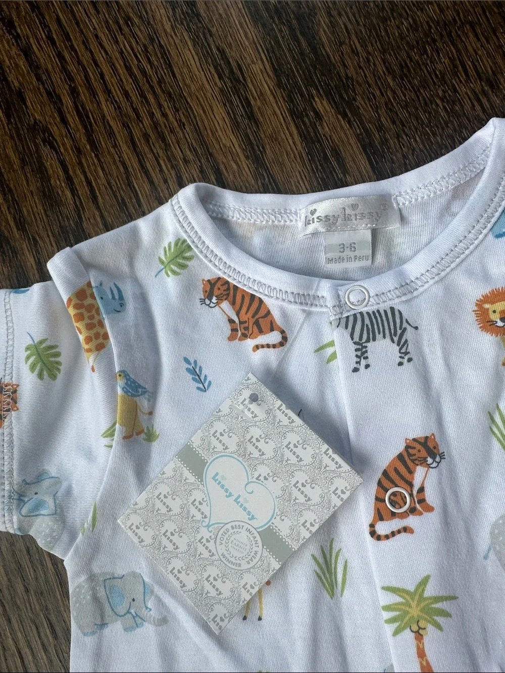 Kissy Kissy Baby Safari Print One-Piece Romper 3-6M NWT